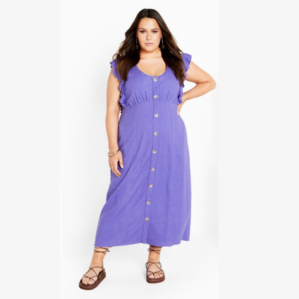 City Chic NWT Jada Dress - Lilac, Size 16